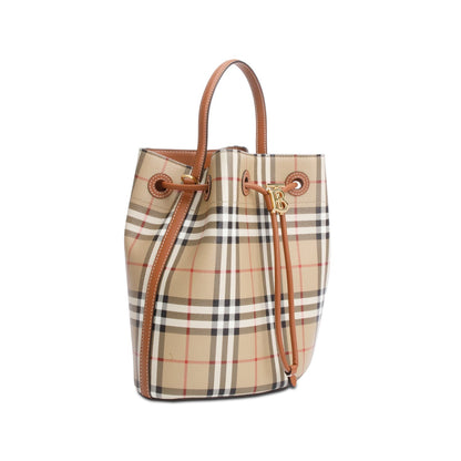 Burberry Check Coated Canvas Small TB Bucket Bag