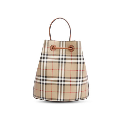 Burberry Check Coated Canvas Small TB Bucket Bag