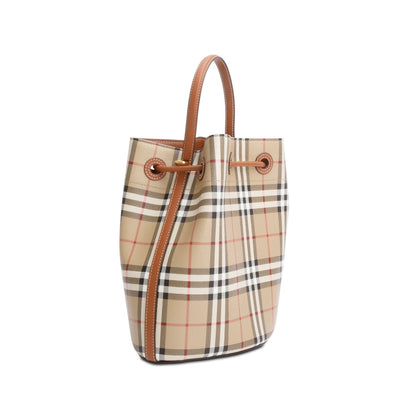 Burberry Check Coated Canvas Small TB Bucket Bag