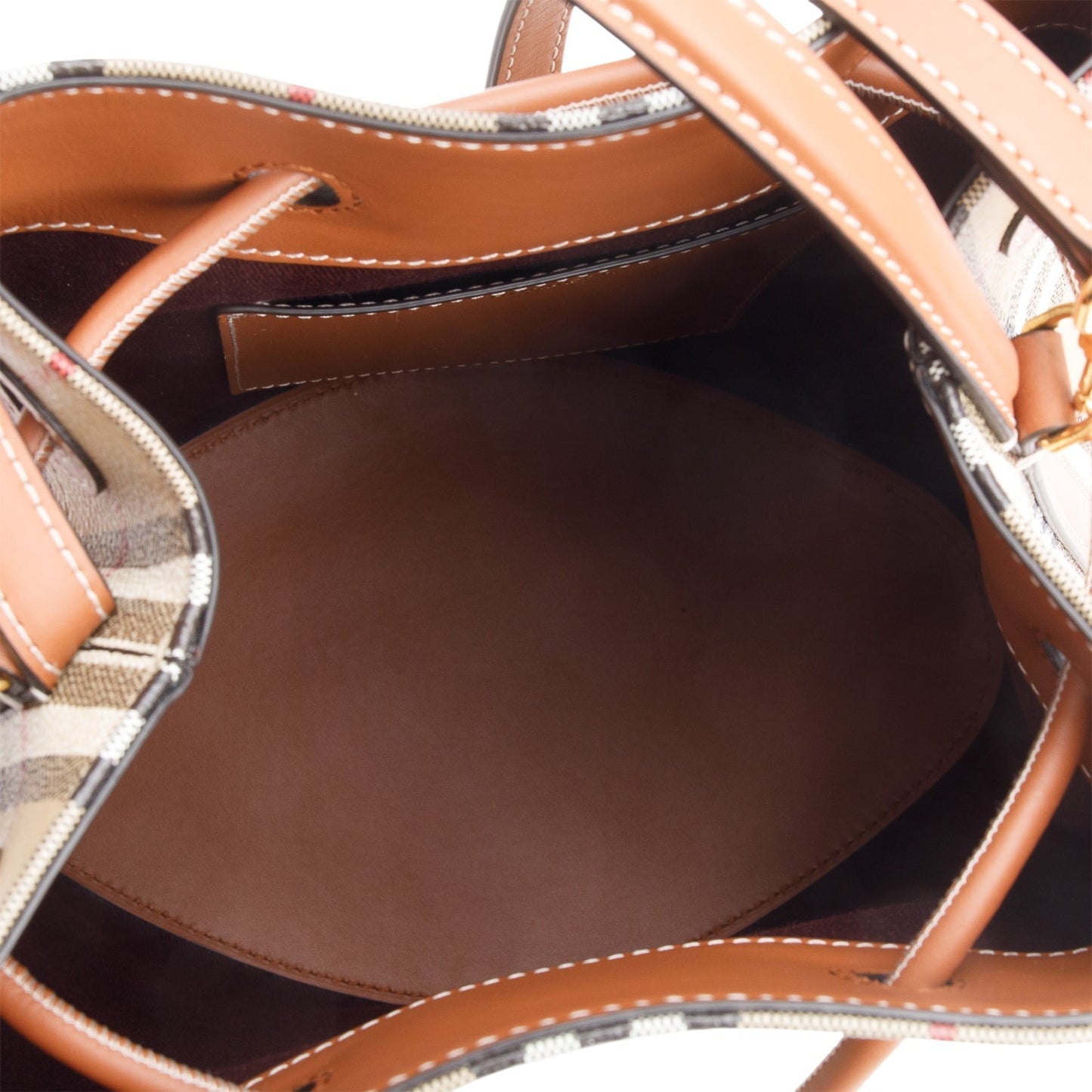 Burberry Check Coated Canvas Small TB Bucket Bag