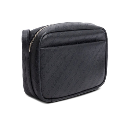 Balenciaga Black Leather Logo Everyday Small Camera Bag