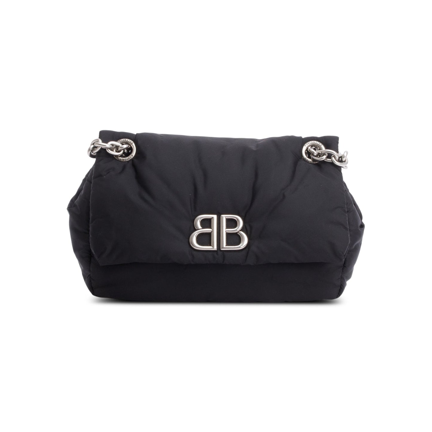 Balenciaga Black Nylon Mini Monaco BB Shoulder Bag