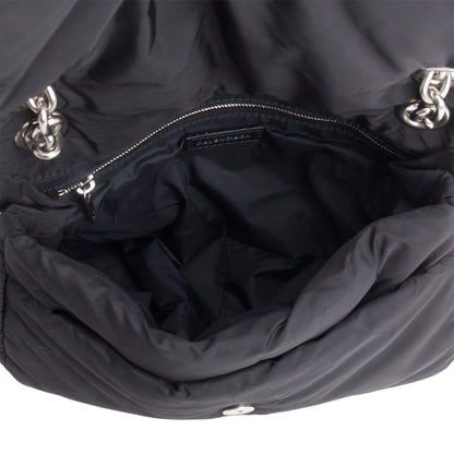 Balenciaga Black Nylon Mini Monaco BB Shoulder Bag