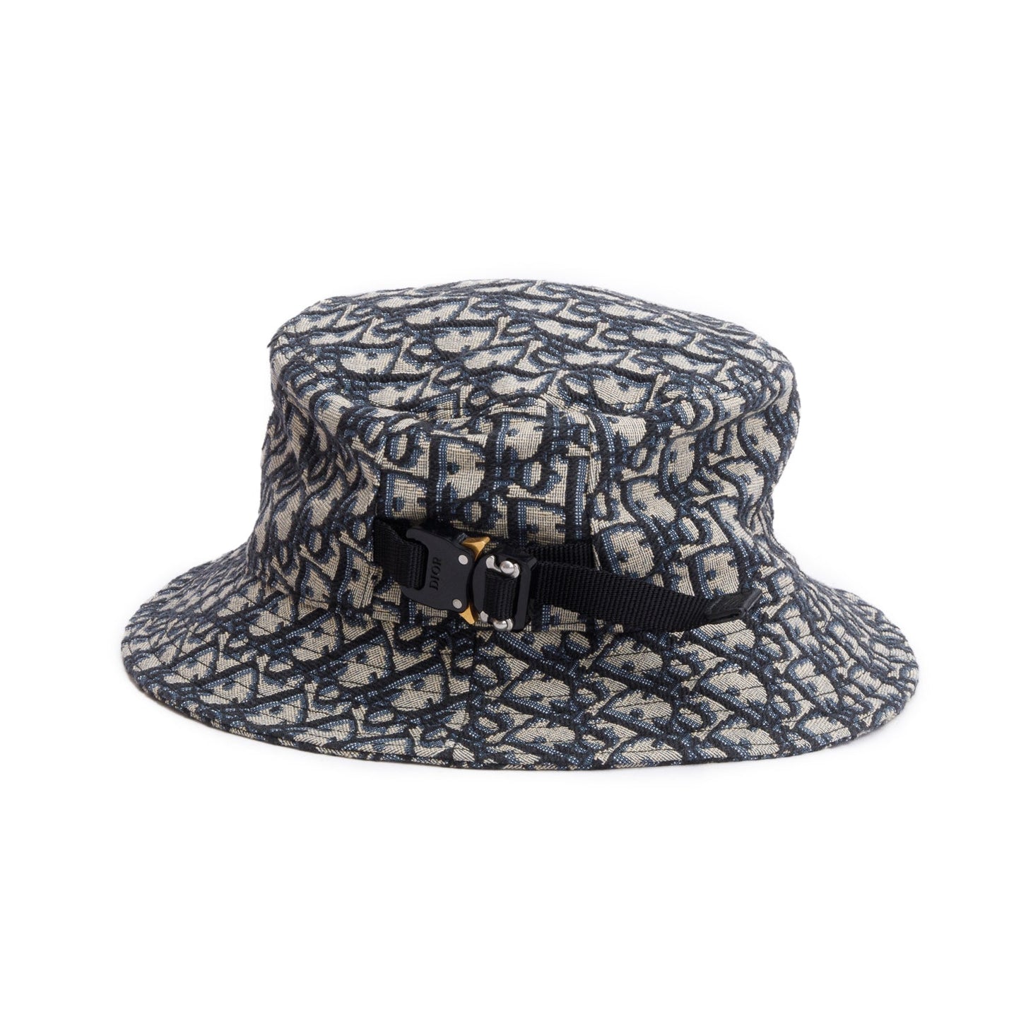 Christian Dior Navy Oblique Buckle Bucket Hat, Size M