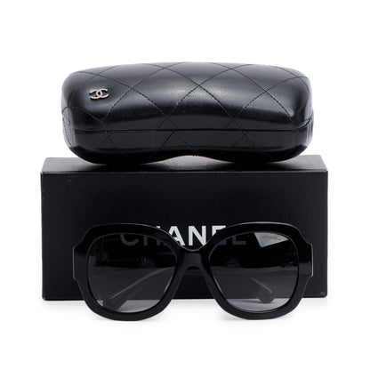Chanel 5373A Black Acetate CC Oversized Sunglasses