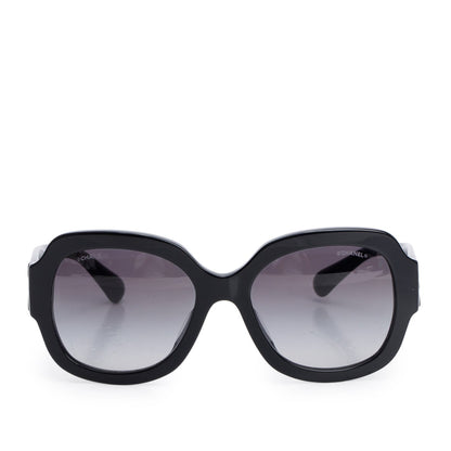 Chanel 5373A Black Acetate CC Oversized Sunglasses