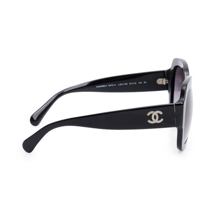 Chanel 5373A Black Acetate CC Oversized Sunglasses