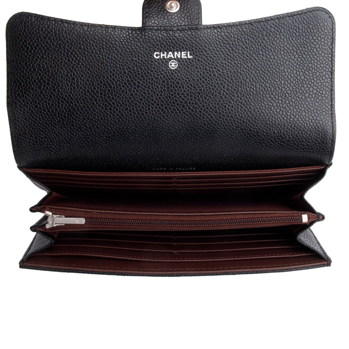 Chanel Black Caviar Leather Classic Long Flap Wallet