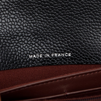 Chanel Black Caviar Leather Classic Long Flap Wallet