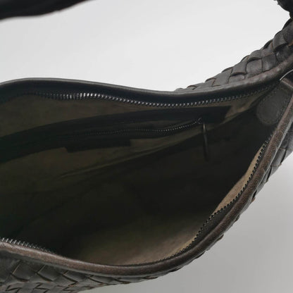 Bottega Veneta Intrecciato Hobo Bag Medium Dark Chocolate Brown Lambskin leather 40cm