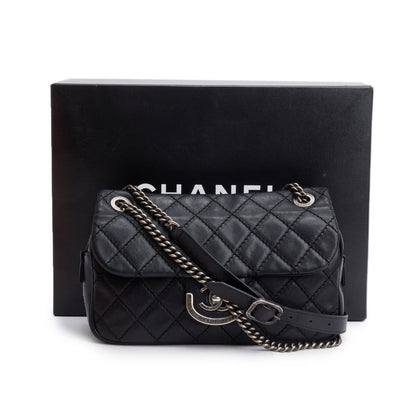 Chanel Black Quilted Calfskin Leather Paris-Edinburgh Coco Sporran Flap Bag