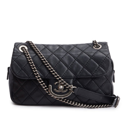 Chanel Black Quilted Calfskin Leather Paris-Edinburgh Coco Sporran Flap Bag