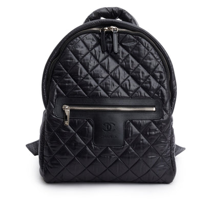 Chanel Black Nylon Quilted Coco Coocoon Backpack