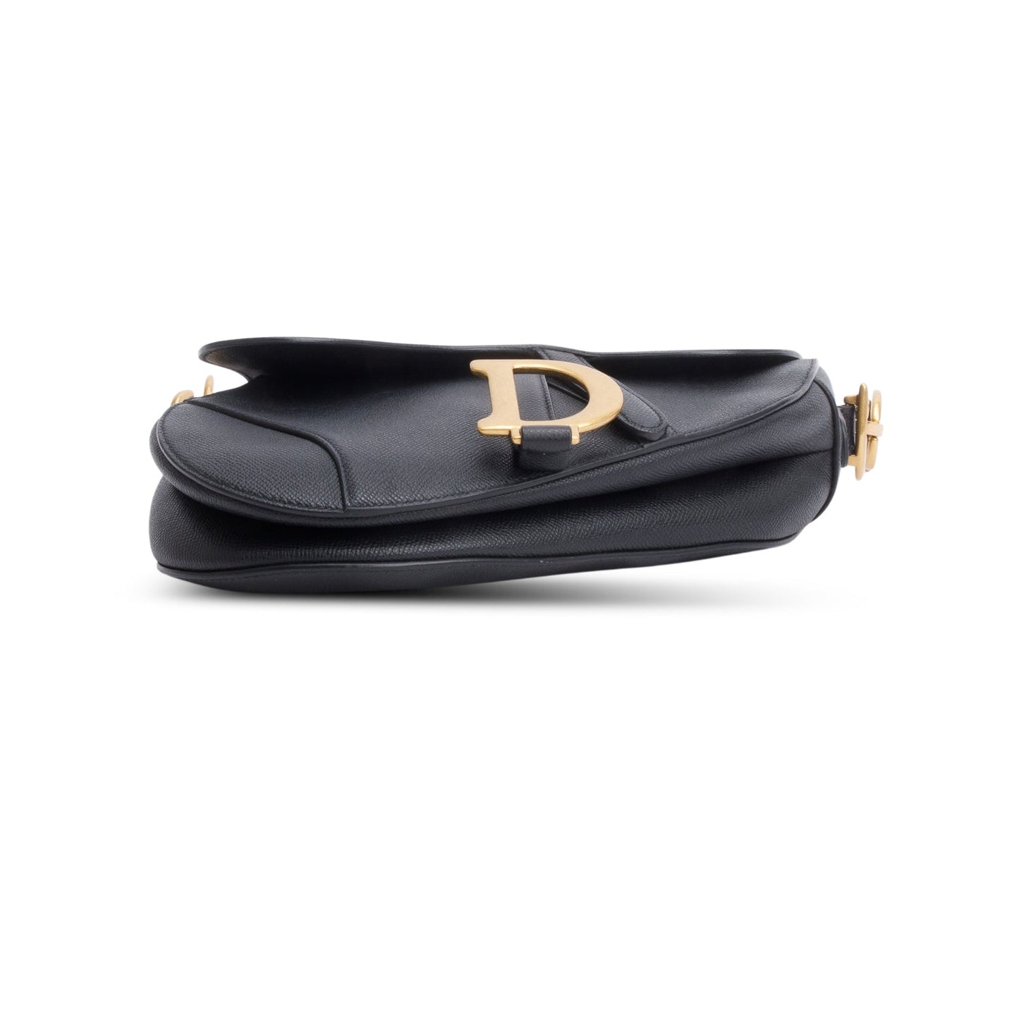 Christian Dior 2020 Black Grained Calfskin Saddle Bag