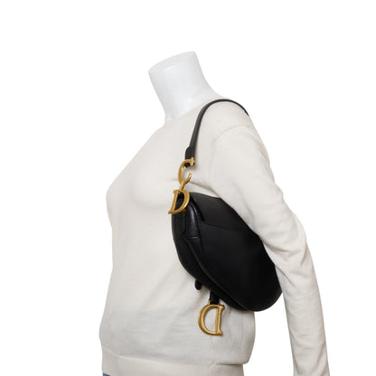 Christian Dior 2020 Black Grained Calfskin Saddle Bag