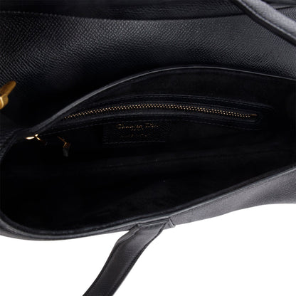 Christian Dior 2020 Black Grained Calfskin Saddle Bag