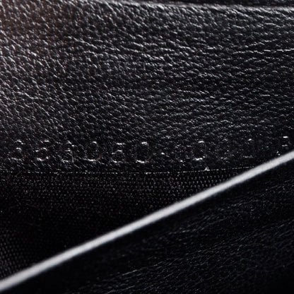 Balenciaga Black Shiny Calfskin Croc Embossed Hourglass Wallet on Chain