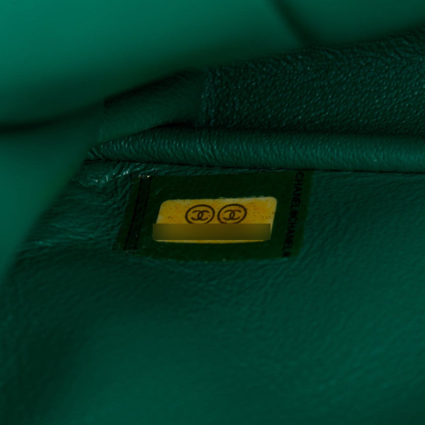 Chanel Green Lambskin Perforated East West Flap Bag