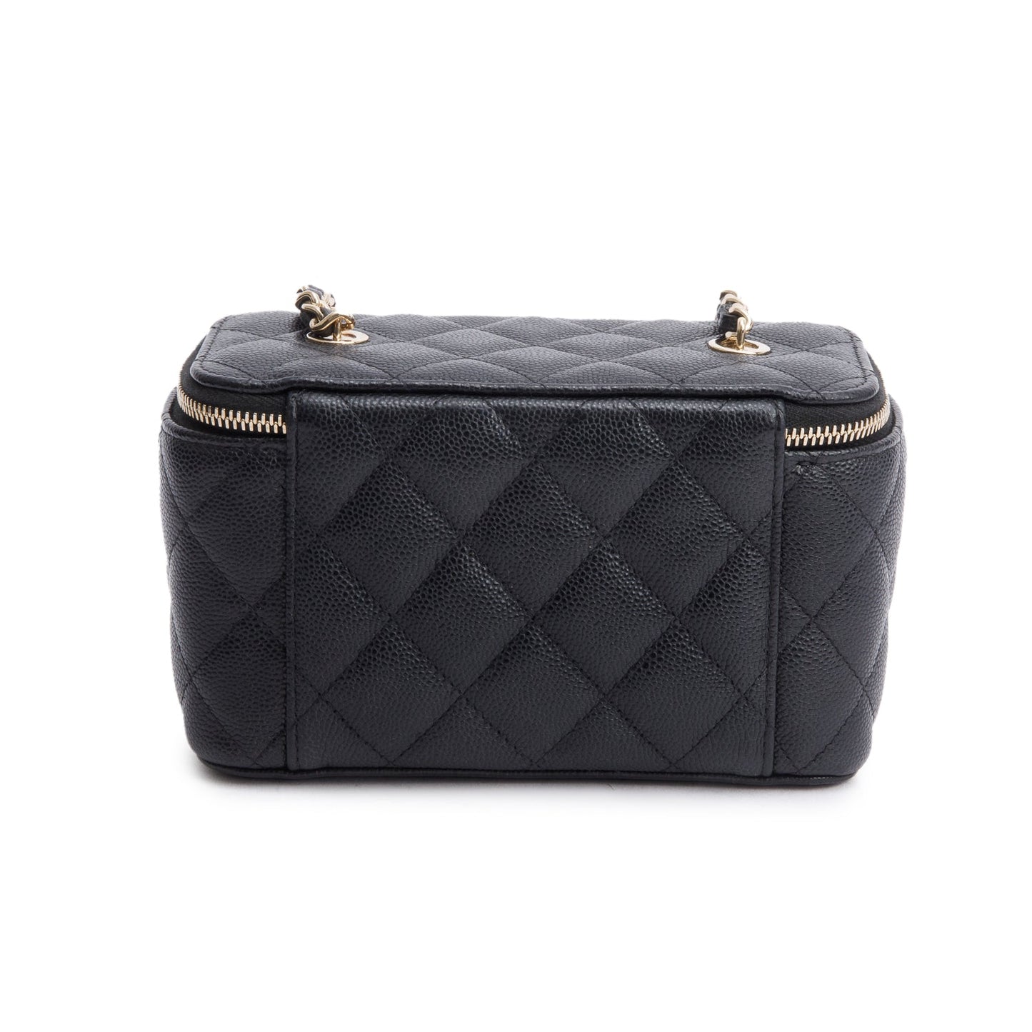 Chanel Black Caviar Quilted Small Vanity Case