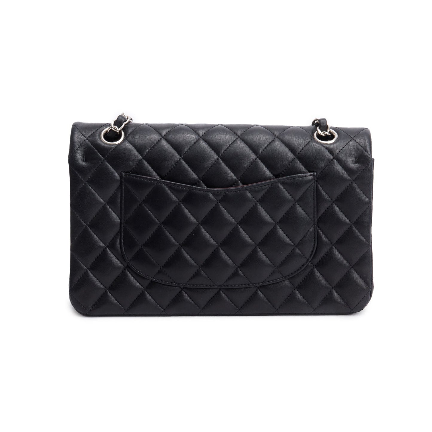 Chanel Black Quilted Lambskin Leather Classic Medium Double Flap Bag