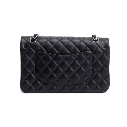 Chanel Black Quilted Lambskin Leather Classic Medium Double Flap Bag