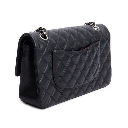 Chanel Black Quilted Lambskin Leather Classic Medium Double Flap Bag