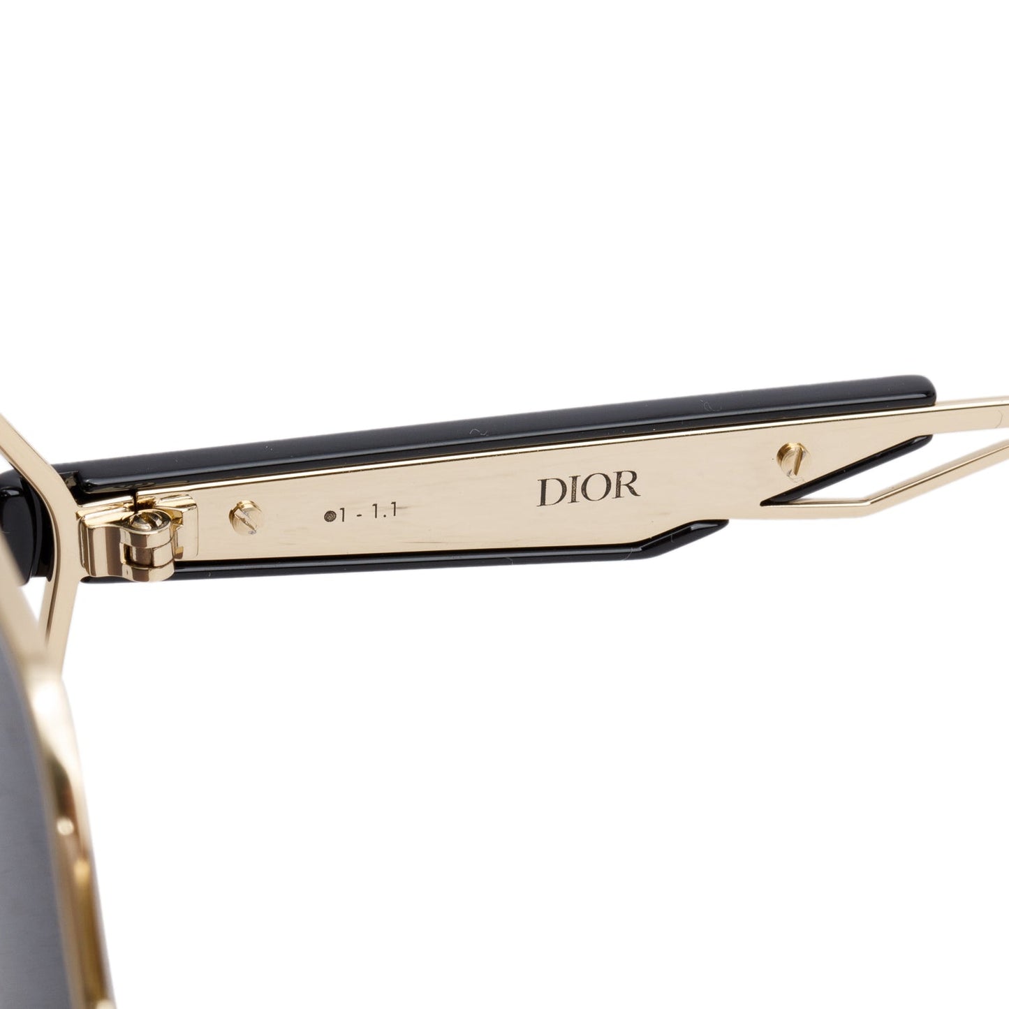 Christian Dior Black Acetate Gold Tone Metal ArchiDior S1U Square Sunglasses