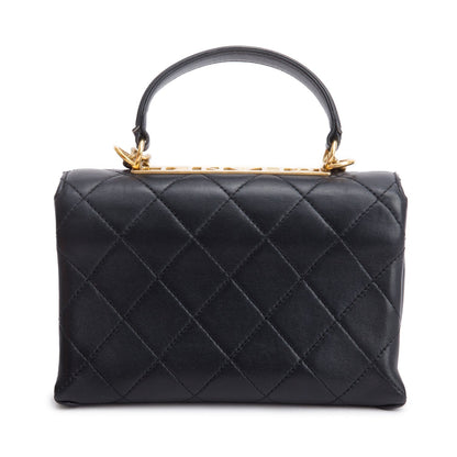 Chanel Black Quilted Lambskin Small Trendy Spirit Flap Handle Bag