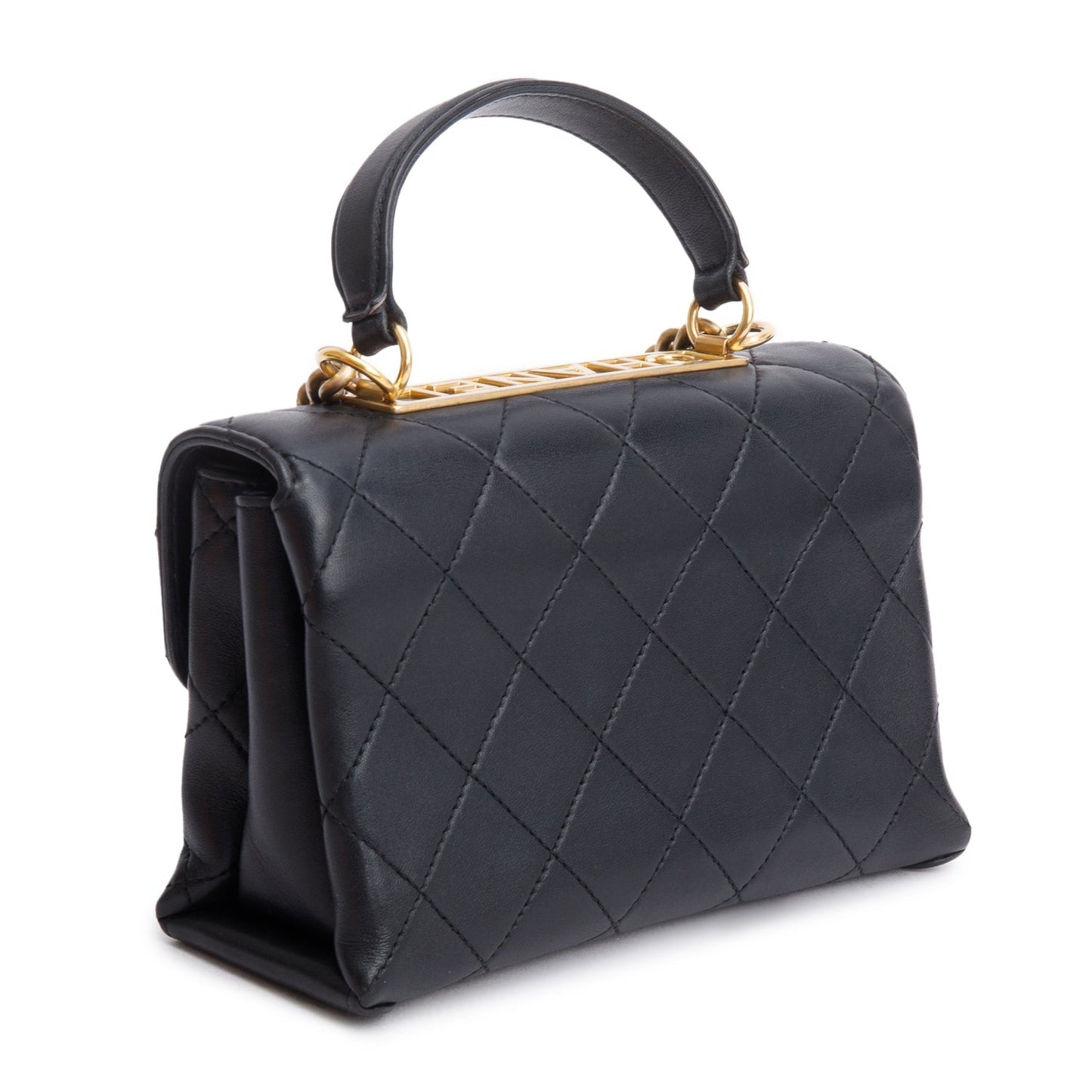 Chanel Black Quilted Lambskin Small Trendy Spirit Flap Handle Bag