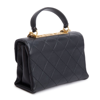 Chanel Black Quilted Lambskin Small Trendy Spirit Flap Handle Bag