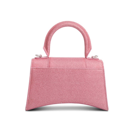Balenciaga Pink Glitter XS Hourglass Top Handle Bag