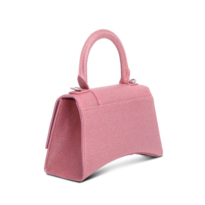 Balenciaga Pink Glitter XS Hourglass Top Handle Bag