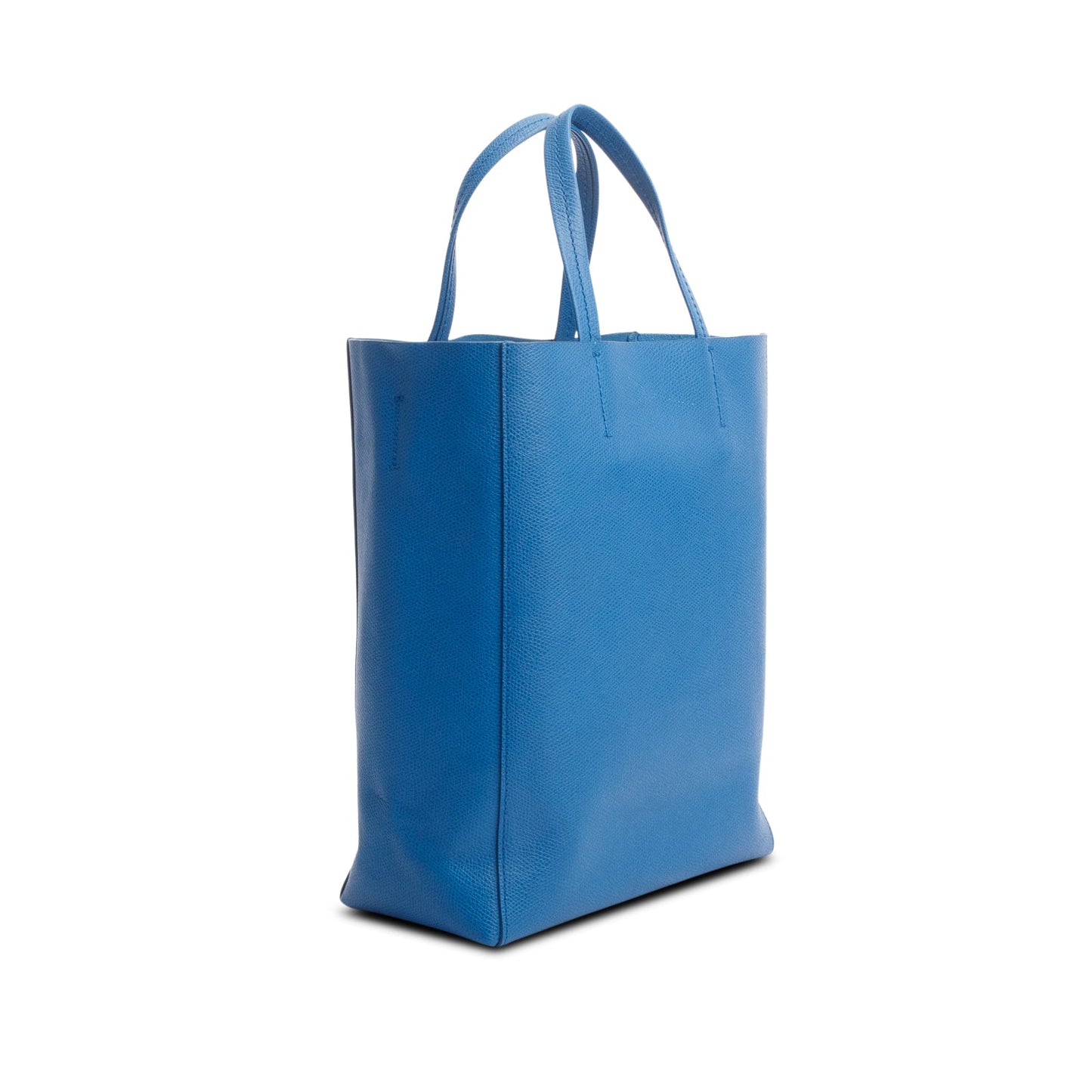 Celine Blue Grained Calfskin Small Vertical Cabas Tote