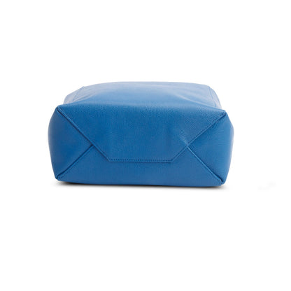 Celine Blue Grained Calfskin Small Vertical Cabas Tote
