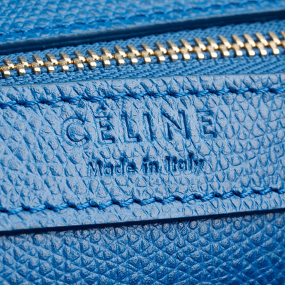 Celine Blue Grained Calfskin Small Vertical Cabas Tote