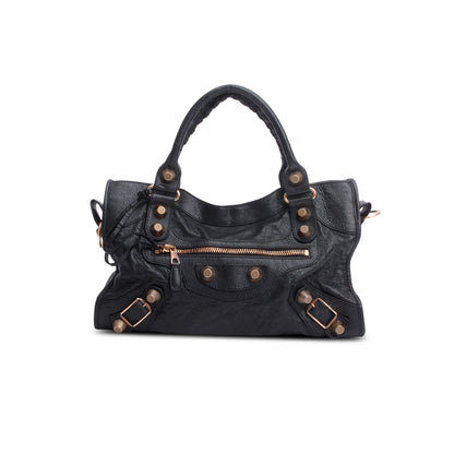 Balenciaga Black Agneau Giant 21 City Bag