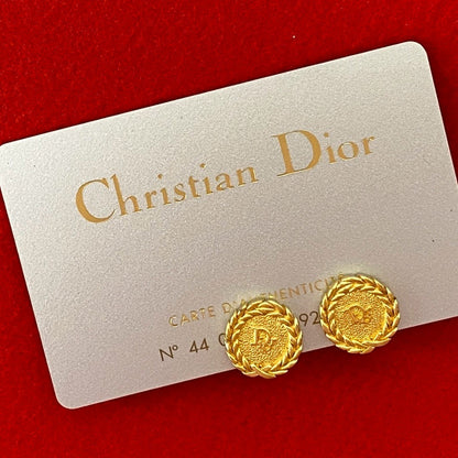 Dior Earring Gold Plated gold logo Women