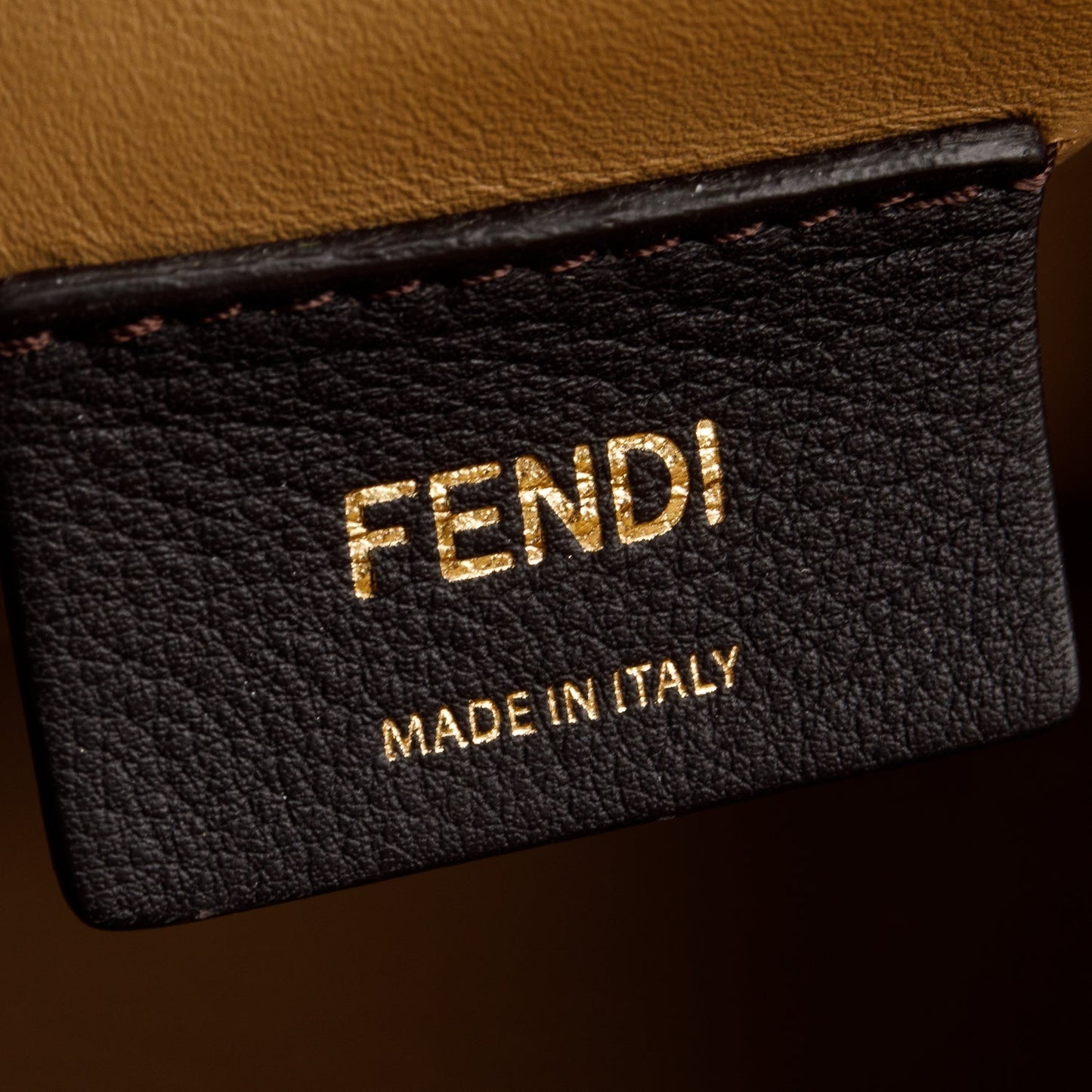 Fendi Beige Flannel Karligraphy Embroidered Medium First Bag
