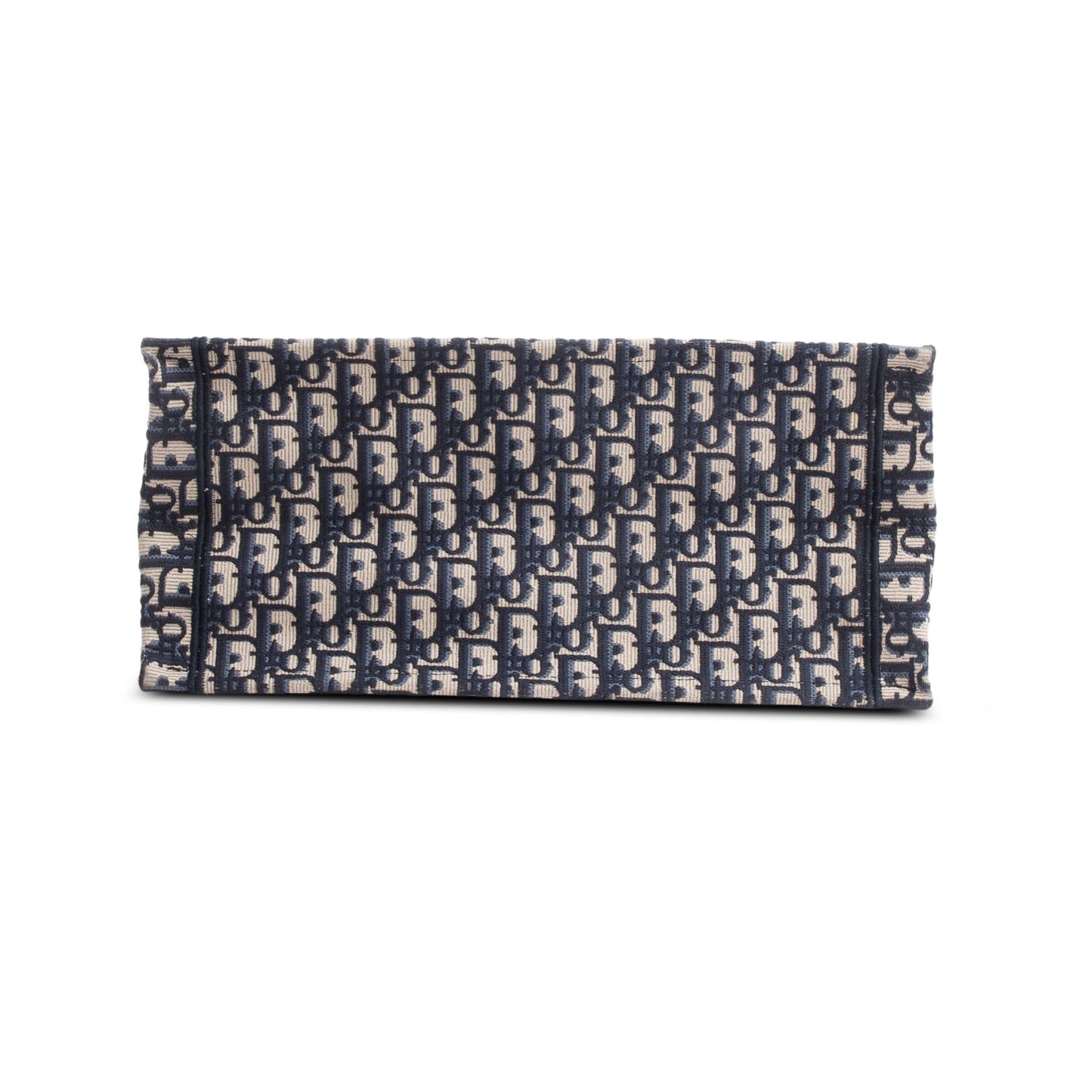 Christian Dior 2023 Ecru and Blue Oblique Embroidery Medium Book Tote