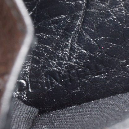Balenciaga Black Crinkled Calfskin Leather City Mini Trifold Compact Wallet