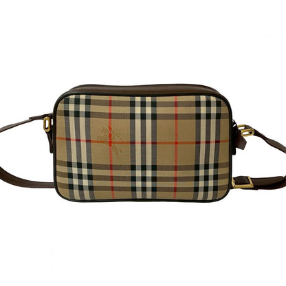 BURBERRY Shoulder Bag Canvas, Leather Brown Nova Check Pattern Shadow Horse logo Women