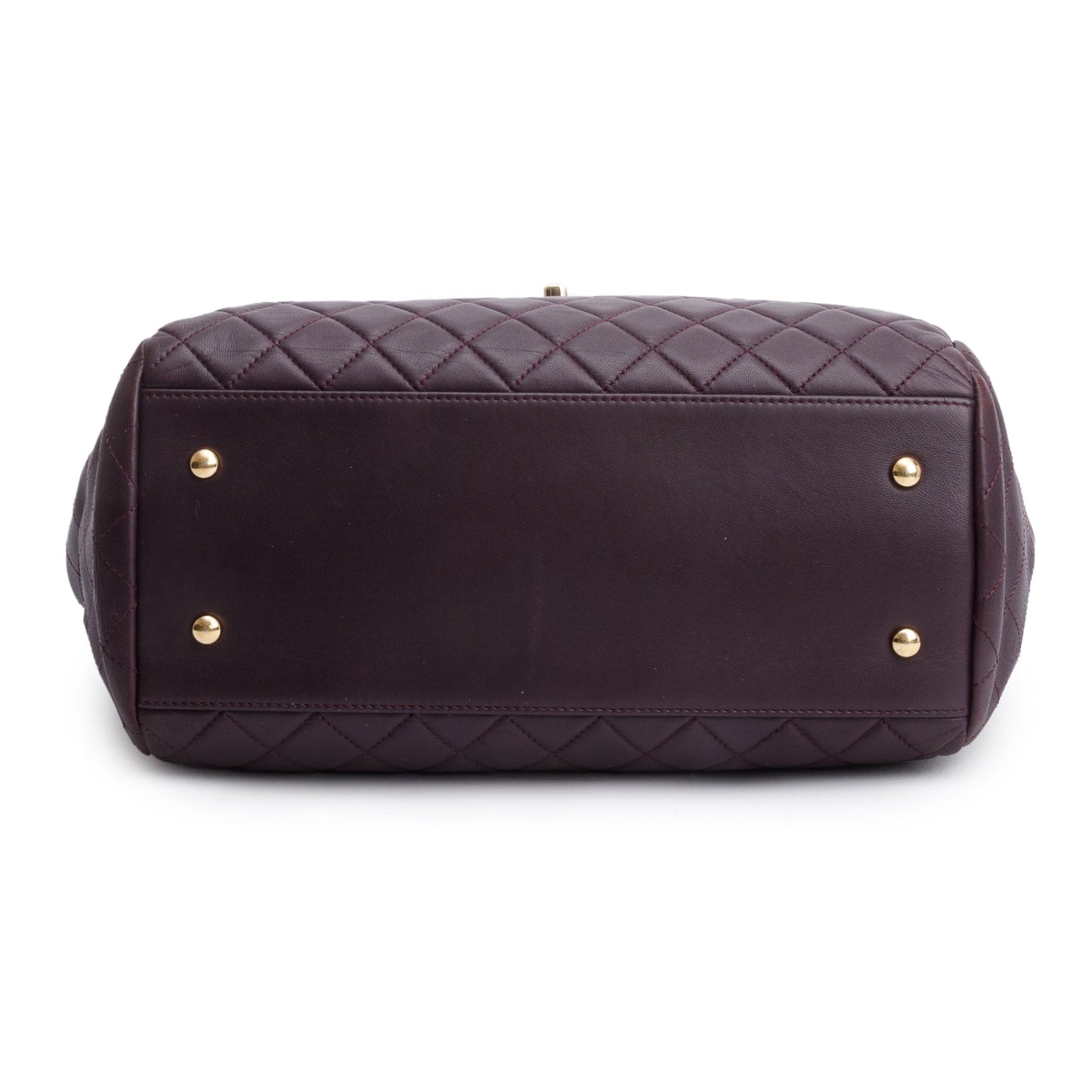 Chanel Purple Quilted Lambskin Drawstring Tote Bag