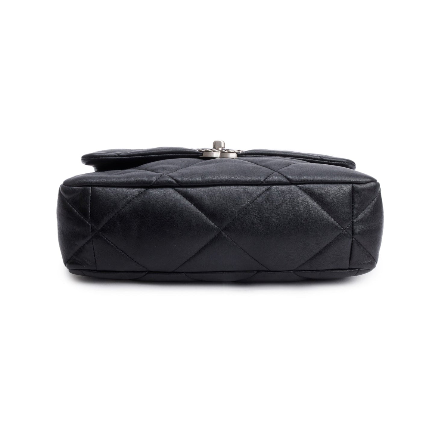 Chanel 2022 Black Lambskin Quilted Large 19 Flap Bag