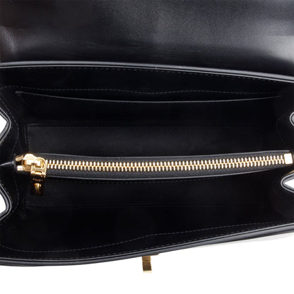 Celine 2023 Black Satinated Calfskin Small 16 Top Handle Bag