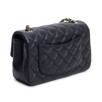 Chanel Black Lambskin Quilted Mini Rectangular Flap Bag