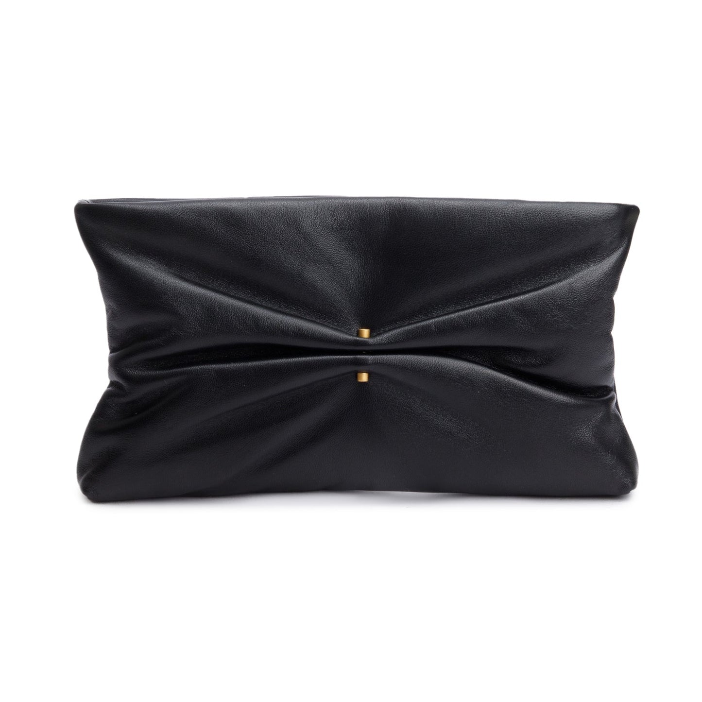 Chanel 2025 Black Shiny Lambskin Pearl Clutch