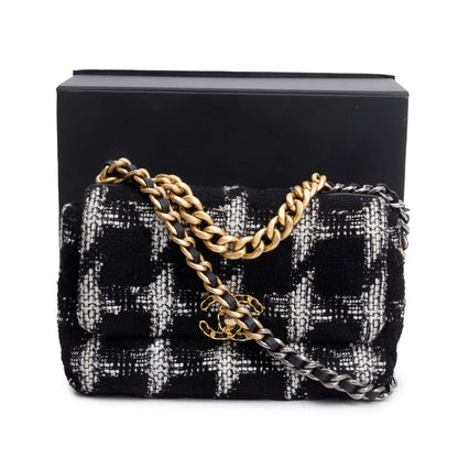 Chanel 2020 Tweed Quilted Medium 19 Flap Bag