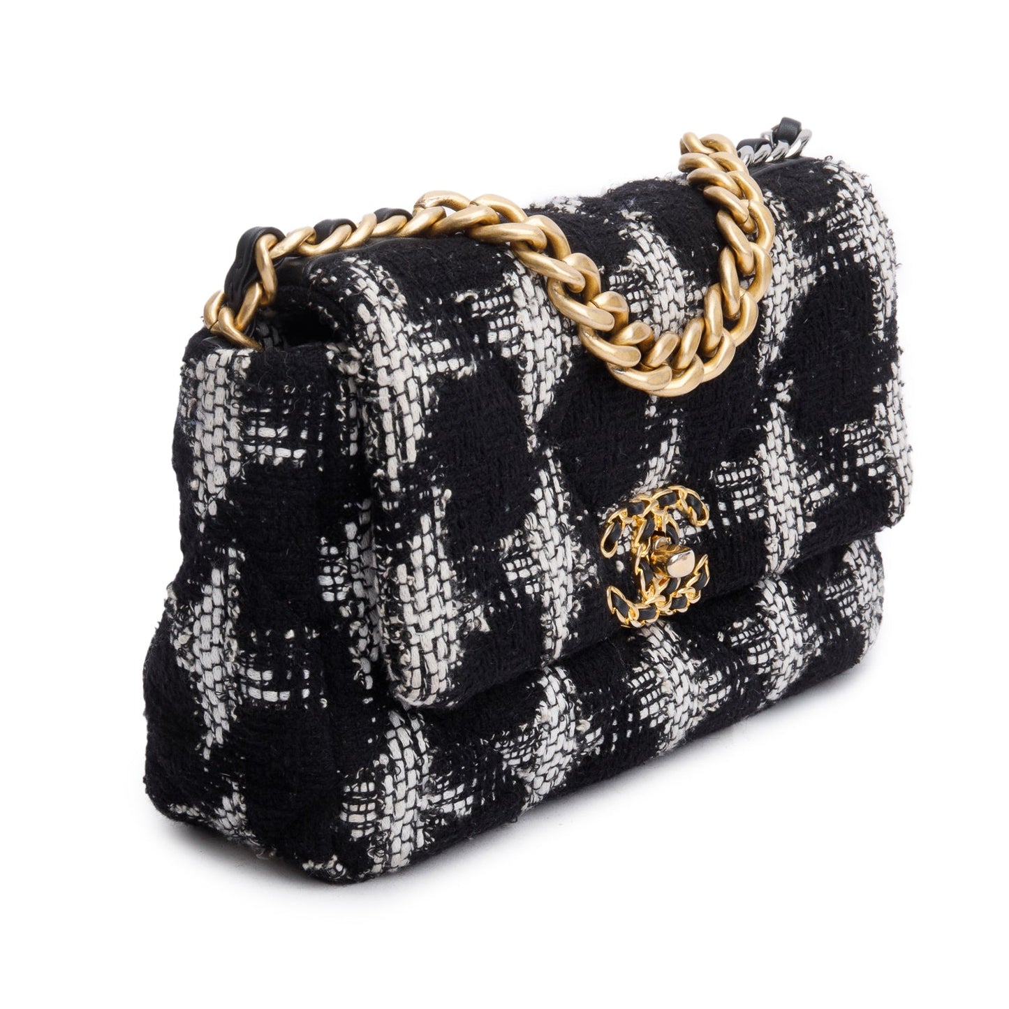 Chanel 2020 Tweed Quilted Medium 19 Flap Bag