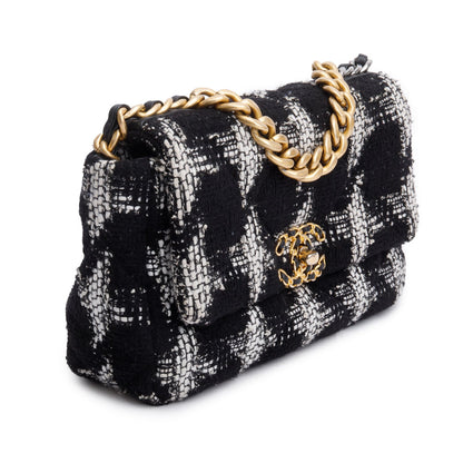 Chanel 2020 Tweed Quilted Medium 19 Flap Bag