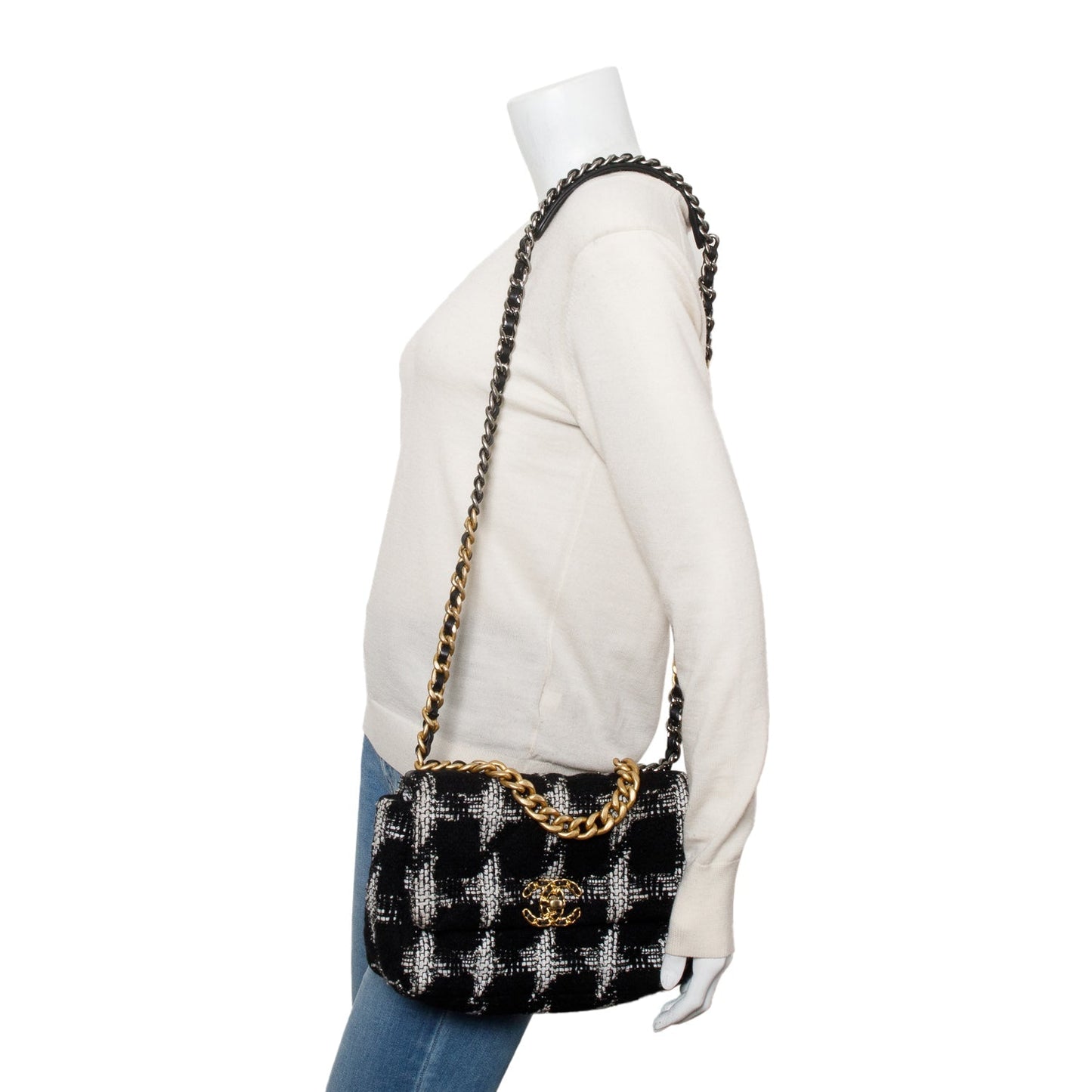 Chanel 2020 Tweed Quilted Medium 19 Flap Bag